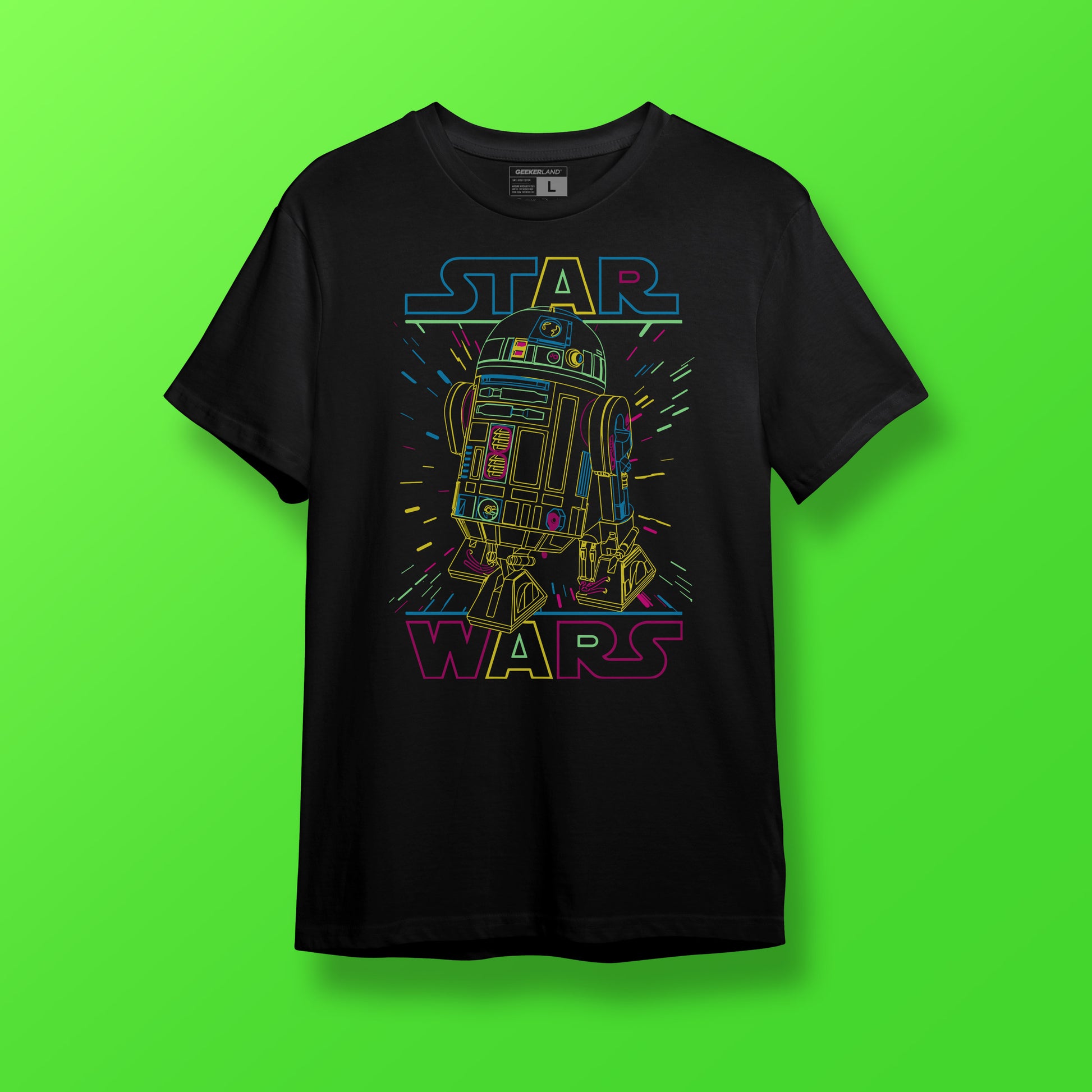 Camiseta Star Wars Psicodélica Para Hombre - Estampado Llamativo, Manga Corta, Algodón Cómodo